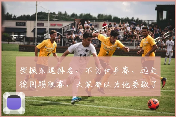 樊振东退排名、不打世乒赛、远赴德国踢联赛，大家都以为他要歇了